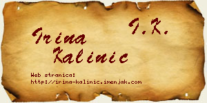 Irina Kalinić vizit kartica